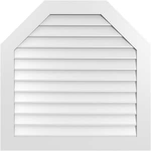 38 in. x 38 in. Octagonal Top Surface Mount PVC Gable Vent: Decorative with Standard Frame