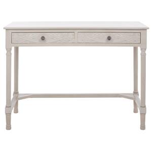 Ryleigh 42 in. Rectangular Taupe Wood 2-Drawer Writing Desk