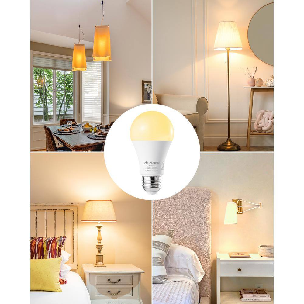 Dimmable Soft White LED A19 Light Bulbs, 4-Pack