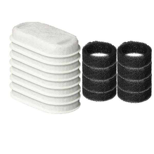 KIWDZFU Cat Water Fountain Replacement Filters 16 Pack for 67oz/2L Stainless Steel Adjustable Water Flow Pet Fountain 8+8 Pack