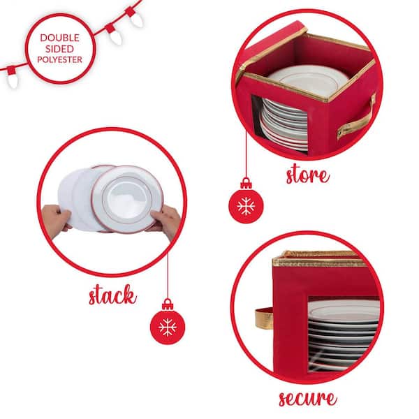 StorageBud 8 Piece Fabric Dinnerware Storage Set with Felt Dividers  Included & Reviews