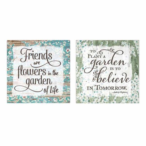IMAX Green Wall Art Poster Inspirational Garden Themed Framed Wall Decor (Set of 2)
