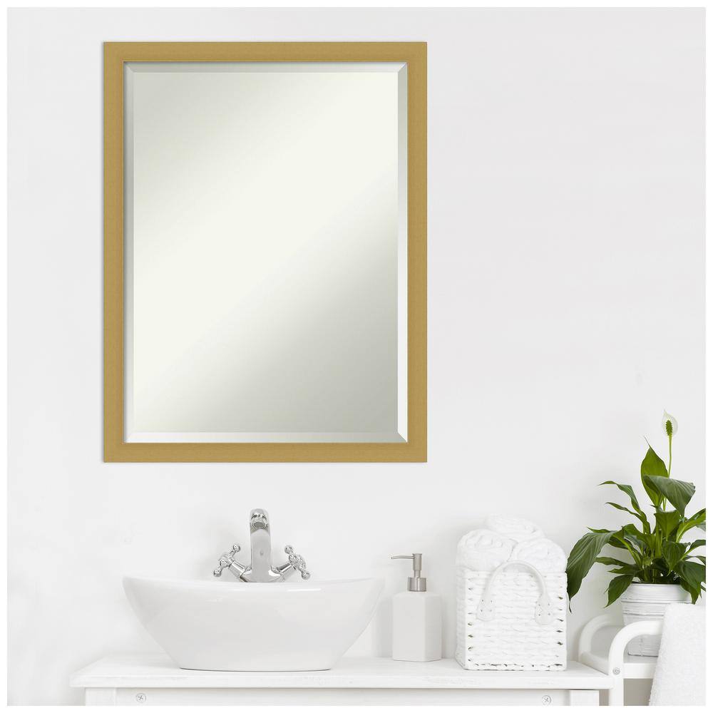 Grace Brushed Gold Rectangular Bathroom Wall Mirror 20 x 26 in