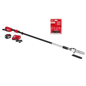 M18 FUEL 10 in. 18V Lithium-Ion Brushless Cordless Telescoping Pole Saw Kit w/(2) 10 in. Chain, 12.0 Ah Battery, Charger