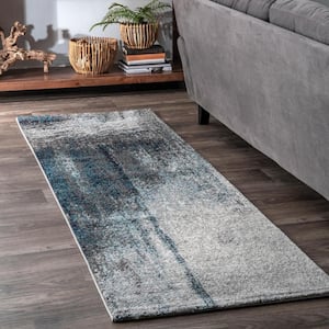 Noreen Abstract Gray 3 ft. x 8 ft. Runner Rug