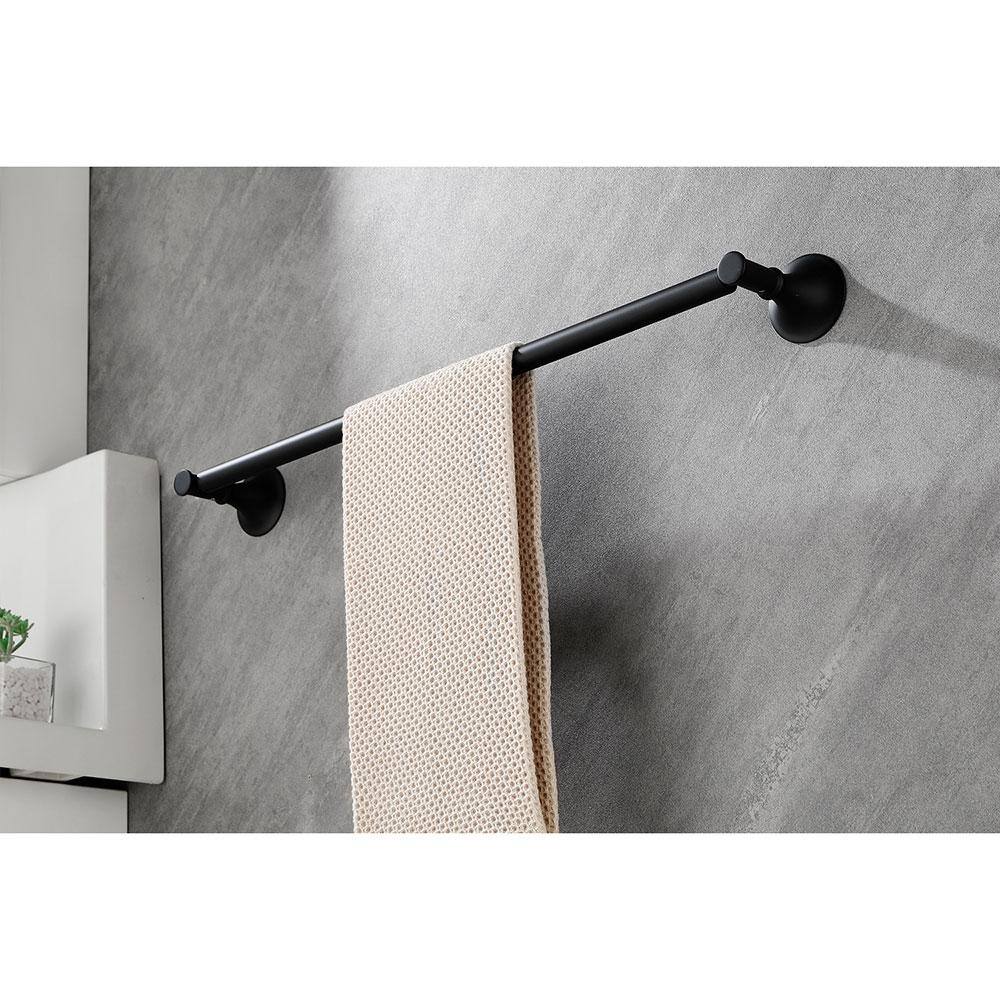 Matte Black 6-Piece Brass Bathroom Hardware Set