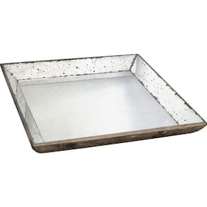 20 in. x 20 in. Decorative Glass Tray in Rustic White