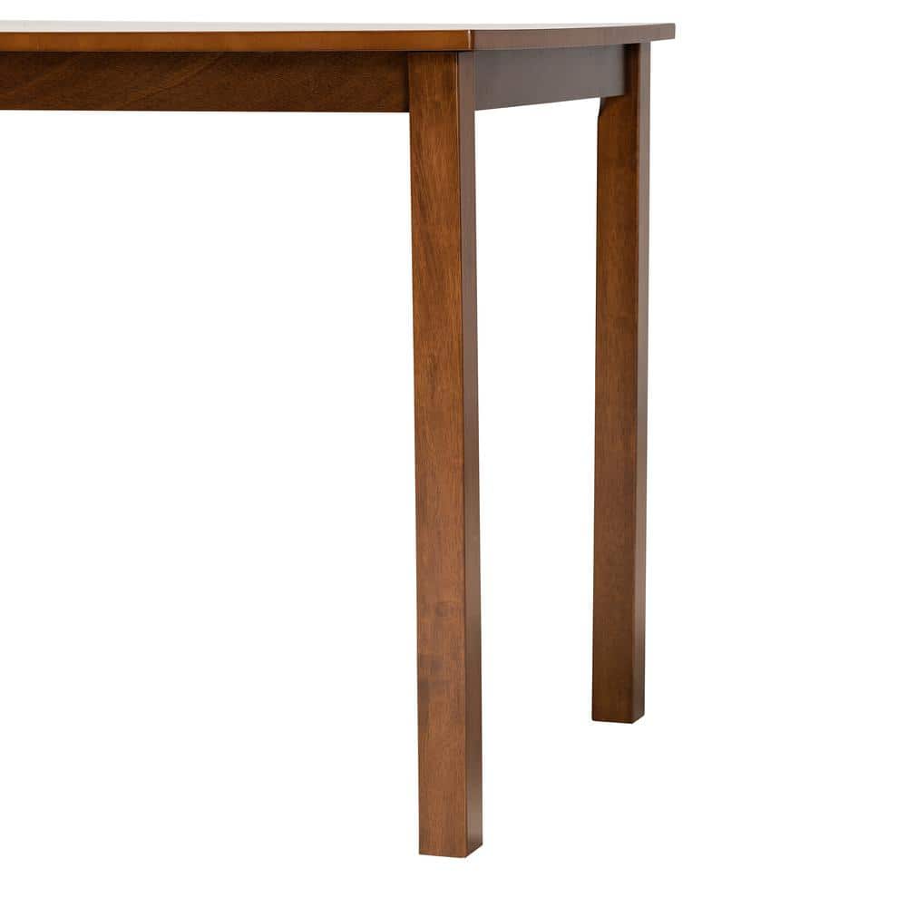 Eveline Walnut Brown Wood 43-Inch Rectangular Dining Table