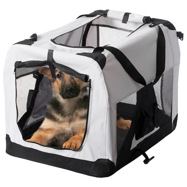 PAWSMARK Soft-Sided Mesh Foldable Pet Travel Carrier, Pet Bag for Dogs and  Cats, Large  - The Home Depot