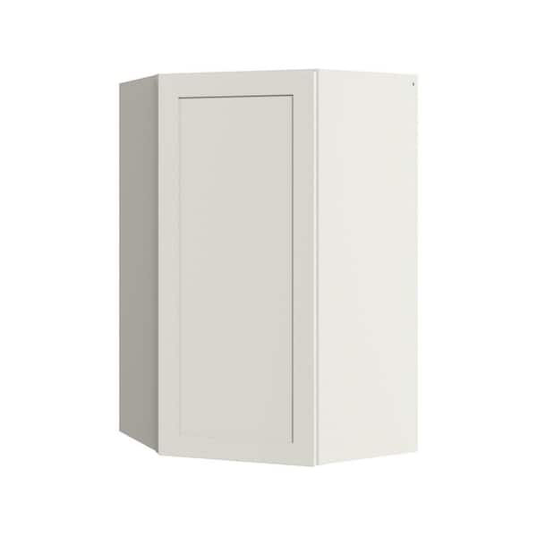 Thornton 24 in. W x 24 in. D x 39 in. H Assembled Plywood Corner Diagonal Kitchen Cabinet in Moonshine