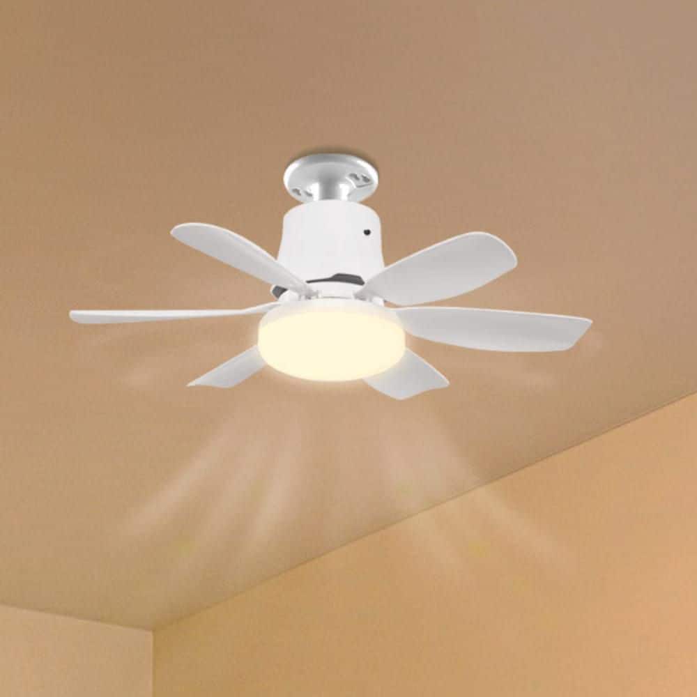 18.5 in. White 3-Speed Ceiling Fan with 5 Blades LED Flush Mount Light, Dimmable for Modern Indoor Rooms price history on PriceWatchPro