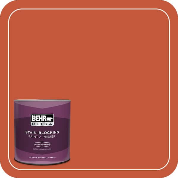 BEHR ULTRA 1 qt. #BIC-31 Fire Coral Extra Durable Eggshell Enamel Interior Paint & Primer