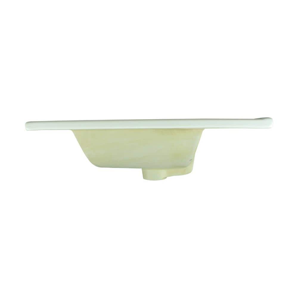 Luke White Ceramic Rectangular Drop-In Bathroom Sink
