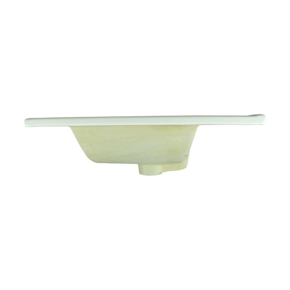 Luke 24'' White Porcelain Drop-In Bathroom Sink with Overflow