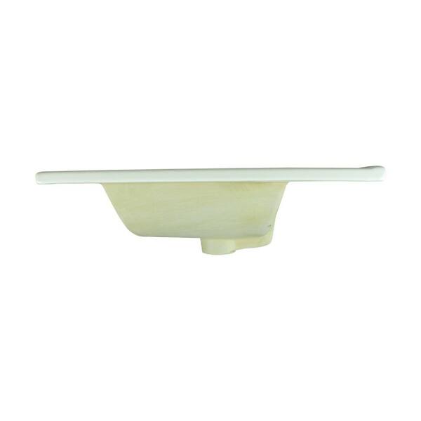 Square Drop In Sink Self Rimming for Bathroom White Grade A Porcelain 24'' Cent 