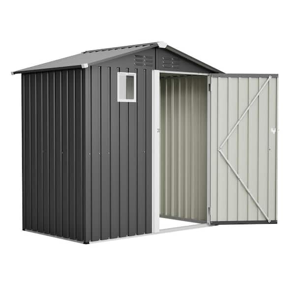 6 ft. W x 4 ft. D Outdoor Storage Metal Garden Tool Shed for Backyard Outdoor (24 sq. ft. )