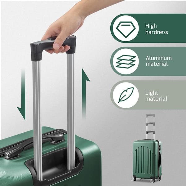 Karl home Nested Hardside Luggage Set in Green, 4 Piece - TSA
