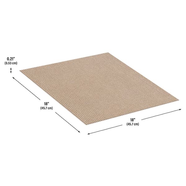 French Broad Wide Wale Beige Residential 18 in. x 18 in. Peel and Stick Carpet Tile Square (22.5 sq. ft. )