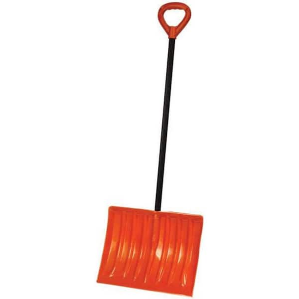35 in. Metal Handle Plastic Snow Shovel, 18 in. W Blade