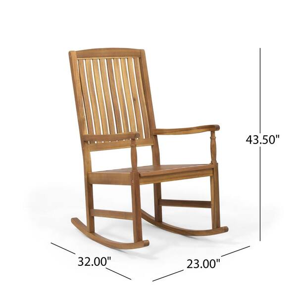 Noble House Arcadia Teak Brown Wood Outdoor Rocking Chair 68088 The Home Depot Noble House Arcadia Teak Brown Wood, Wooden Outdoor Rocking Chairs Uk