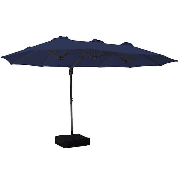 9 x15 patio umbrella PURPLE LEAF Outdoor 9' x 9' Square All-Weather Light Grey sided umbrella The Cobden 9' Round Teak