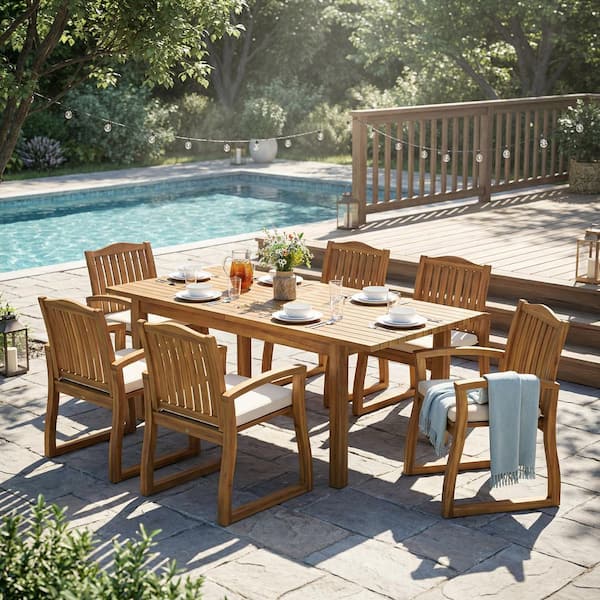 CHRISTOPHER KNIGHT HOME Pherenike Teak 7-Piece Rectangle Silod