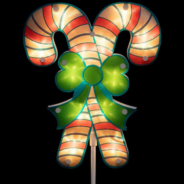 Northlight 25.5 in. Lighted Holographic Candy Cane Christmas