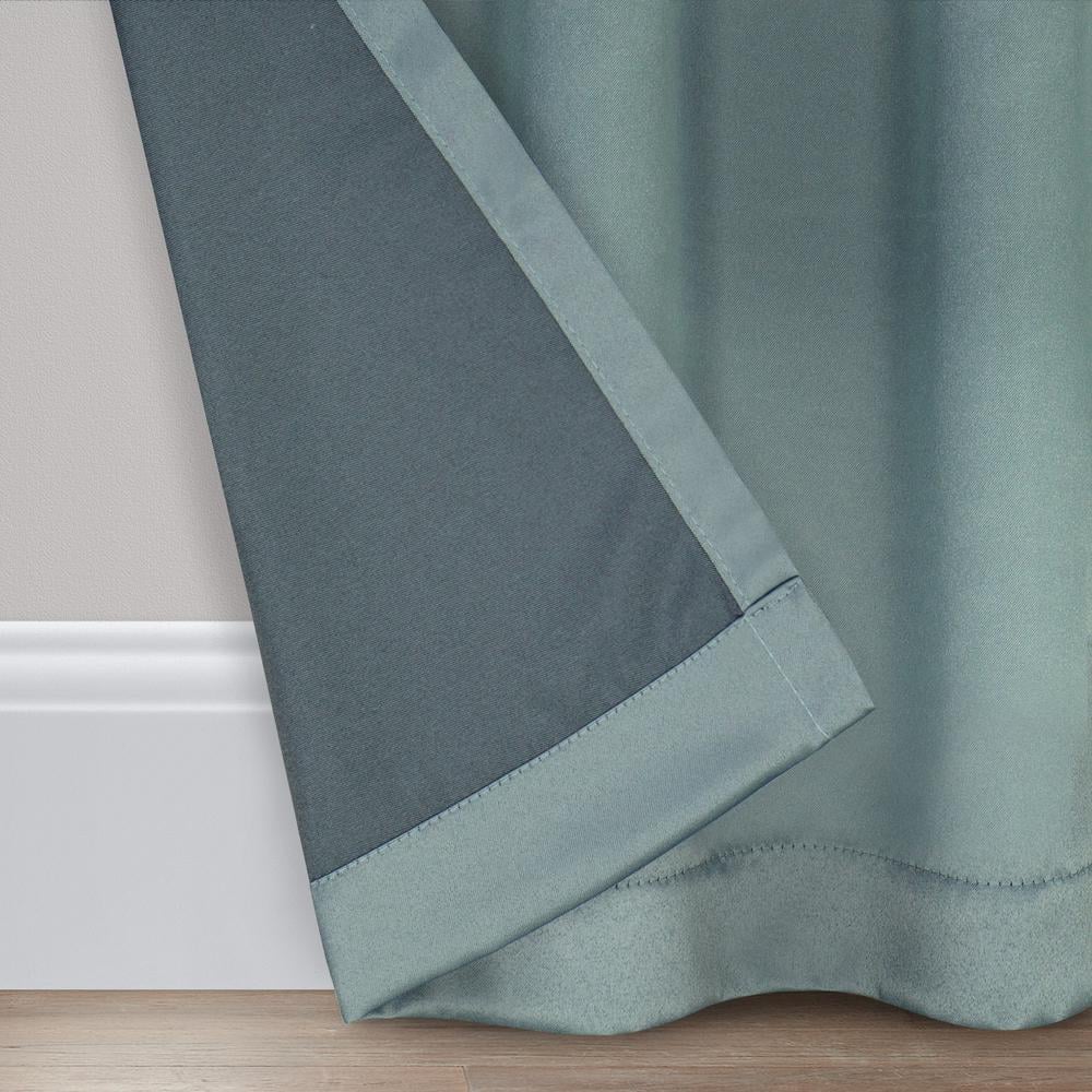 River Blue Polyester Room-Darkening Rod Pocket Curtain Panel, 54" x 54"