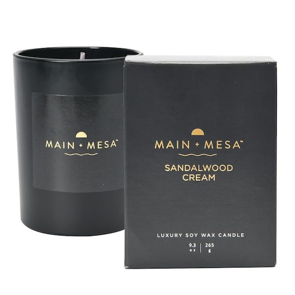 Unbranded 9.3 fl. oz. Sandalwood Cream Scented Candle in Matte Black Glass and Gift Box (1-Pack)