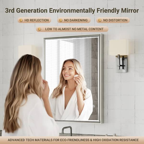 QueenFun OnaBella 24 in. W x 36in. H Rectangular Aluminum Thin