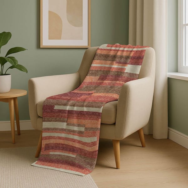 Premium Machine Washable ASB766 Coral 50 in. x 70 in. Sherpa Throw Blanket