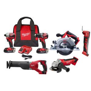 M18 18V Lithium-Ion Cordless Combo Kit (6-Tool) with Cut-Off/Grinder
