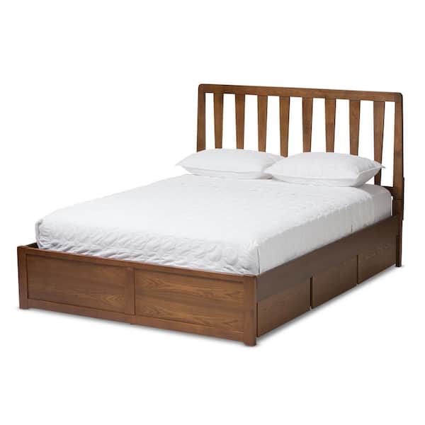 Raurey Walnut Brown Queen Platform Bed