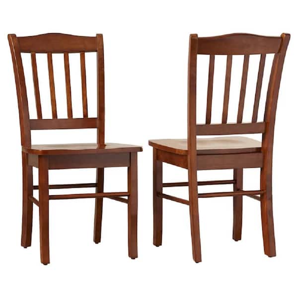 Boraam Walnut Shaker Wood Side Dining Chairs (Set of 2)