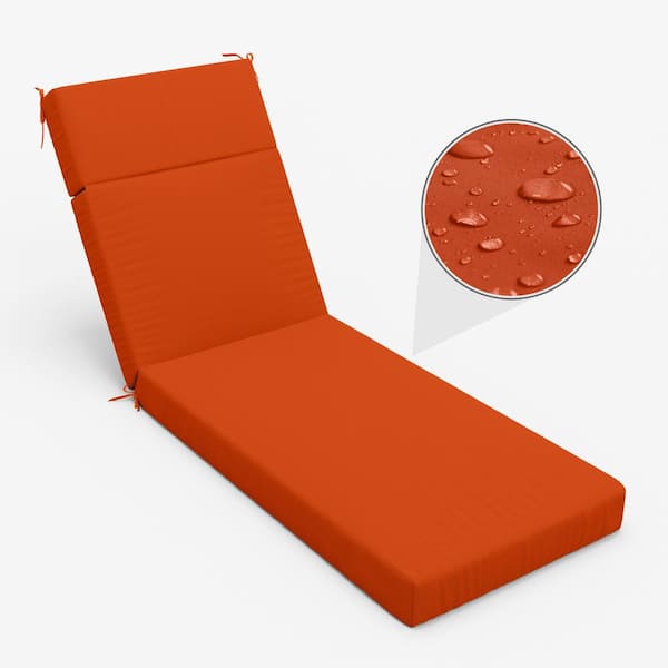 Kimunuk 80 in. x 26 in. x 4 in. Outdoor Water-Resistant Replacement Chaise Lounge Seat Cushion Orange