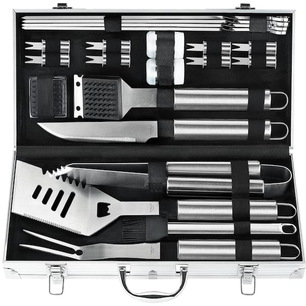 22-Piece BBQ Grill Accessories Set Heavy Duty Stainless Steel