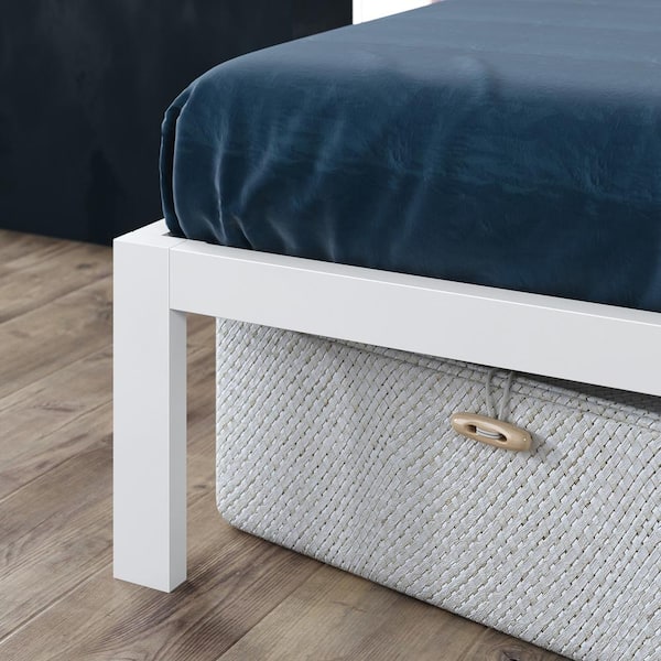 Zinus Mia White King Metal Platform Bed Frame Without Headboard Asmpw 15k The Home Depot Zinus Mia White King Metal Platform Bed, Metal Platform Bed Frame King With Headboard