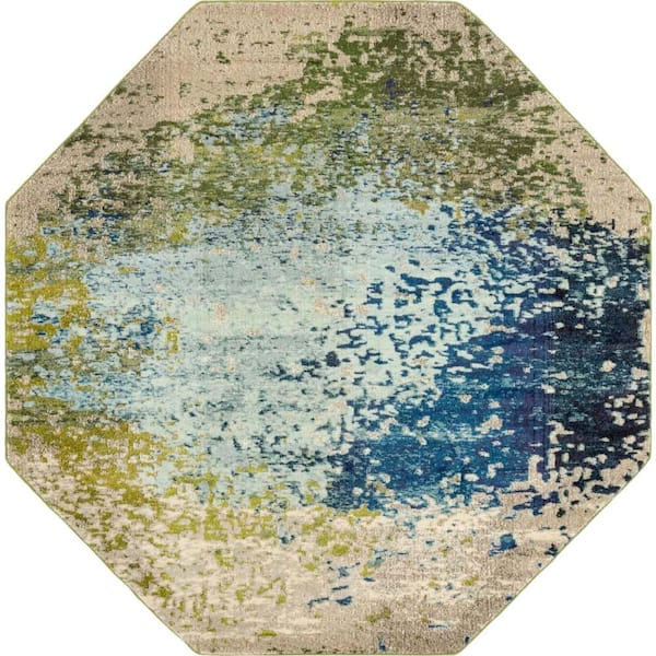 Unique Loom Estrella Vella Blue 8' 0 x 8' 0 Area Rug