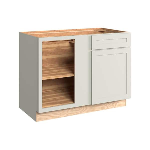 Thornton 45 in. W x 24 in. D x 34.5 in. H Assembled Plywood Left Corner Blind Kitchen Cabinet in Moonshine