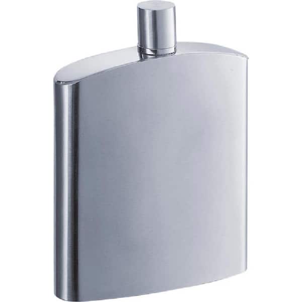 8oz Blue Brushed and Polished Stainless Steel Flask with Sleek