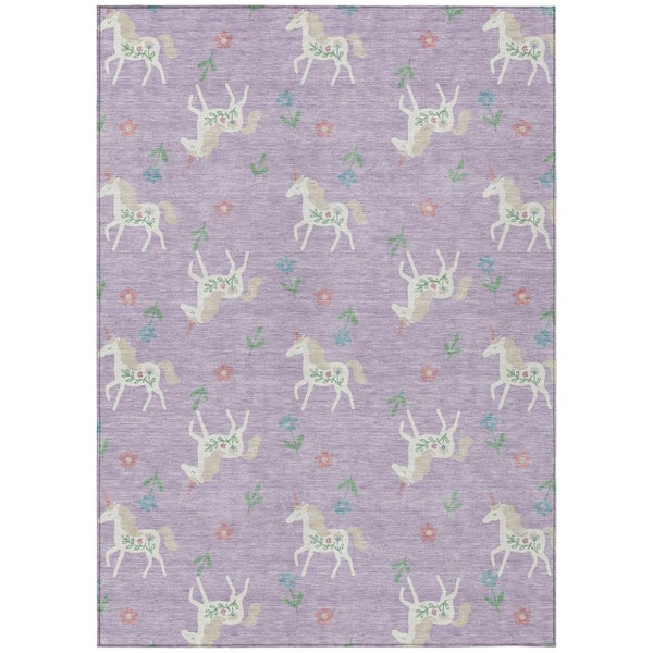 Chantille Machine Washable Indoor/Outdoor Abstract ACN2657 Lavender 8 ft. x 10 ft. Area Rug