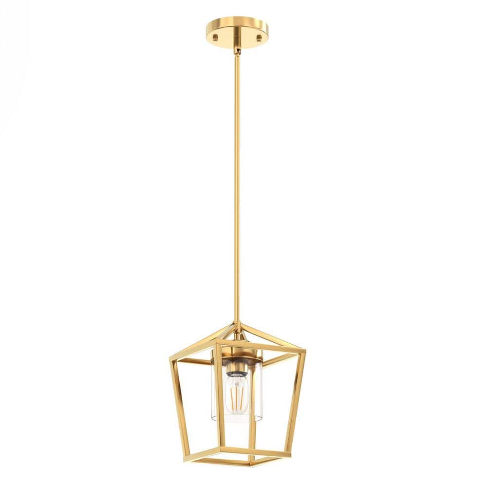 1-Light Copper Mini Lantern-Style Metal Pendant Light with Clear Glass Shade for Kitchen Island No Bulb Included price history on PriceWatchPro