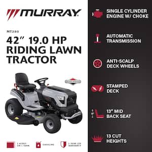 MT200 42 in. 19.0 HP 540cc EX1900 Series Briggs and Stratton Engine Automatic Gas Riding Lawn Tractor Mower