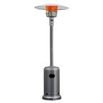 48000 BTU Grey Patio Standing LP Gas Heater Stainless Steel Propane with Wheels