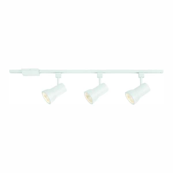 Hampton Bay 44 in. 3-Light White Integrated LED Track Lighting Kit with Large Cylinder Metal Shades