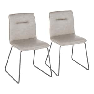 Casper Grey Faux Leather Industrial Dining Chair (Set of 2)
