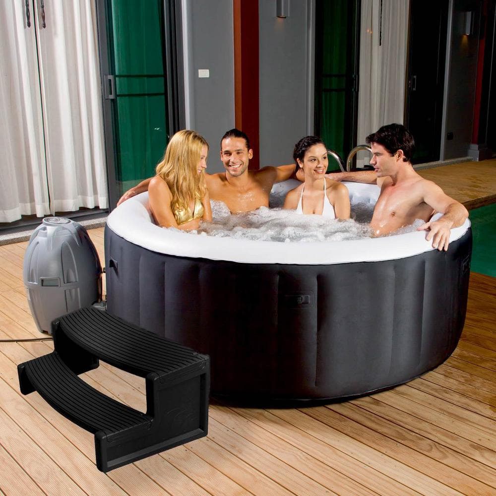 Black Resin 2-Step Spa and Hot Tub Stairs