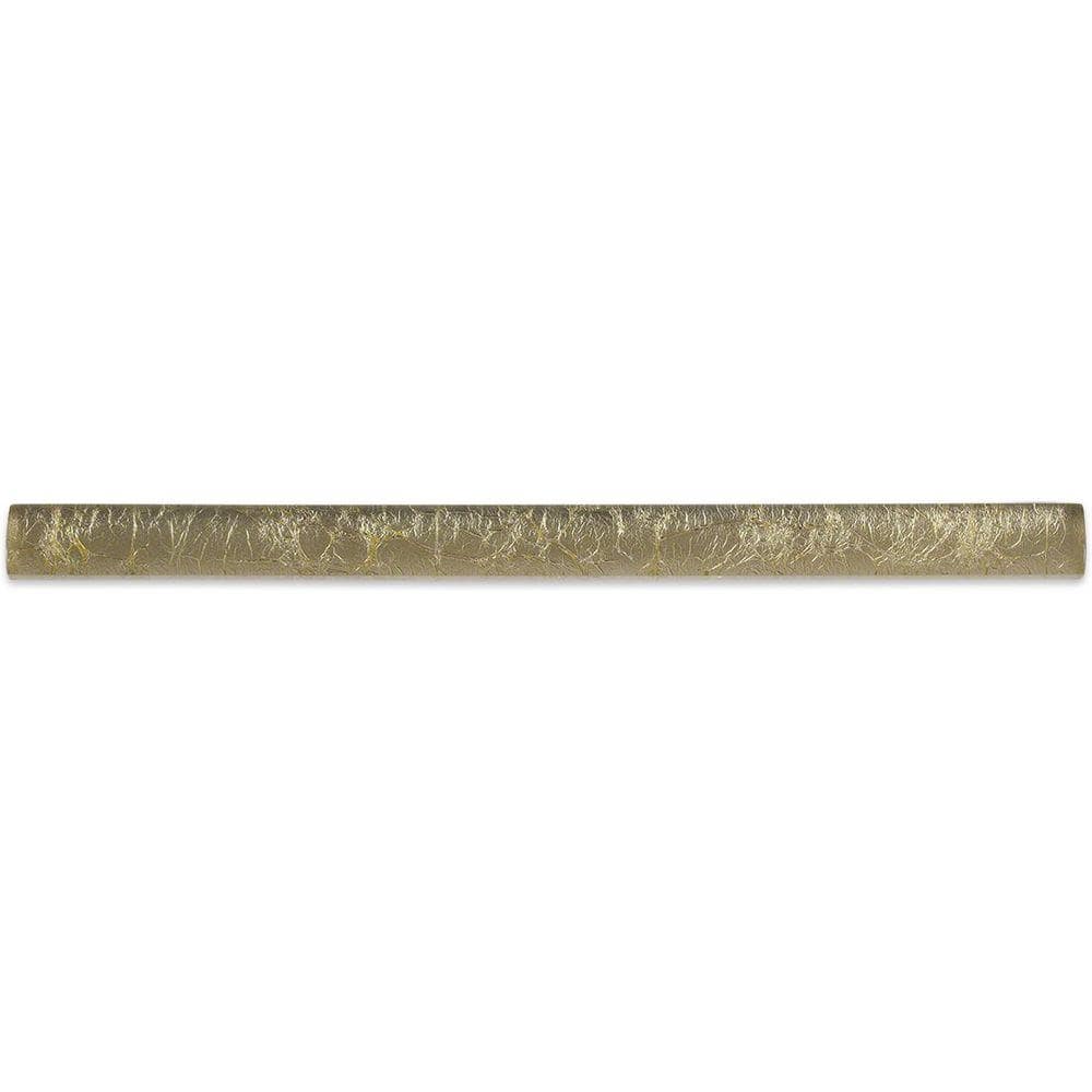 Gold Glass Round Pencil Liner Tile Trim 1x12