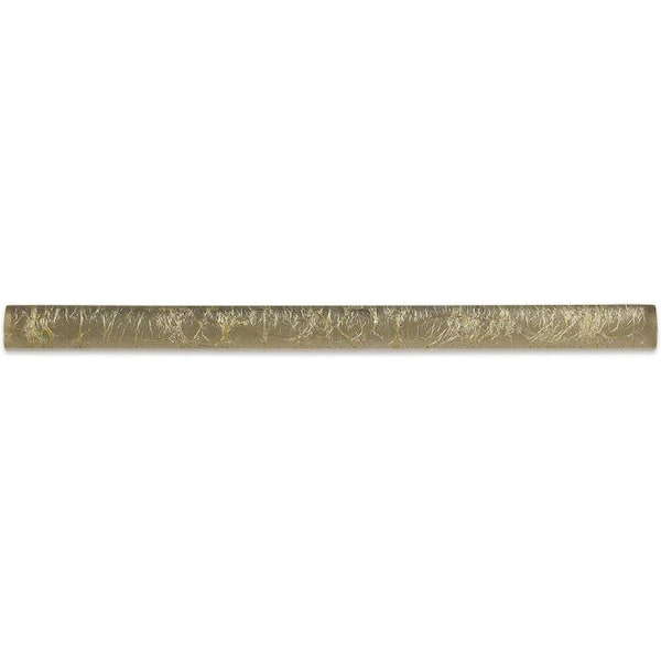 Ivy Hill Tile Space Gold 3/4 in. x 12 in. x 11 mm Glass Pencil Liner Trim Wall Tile