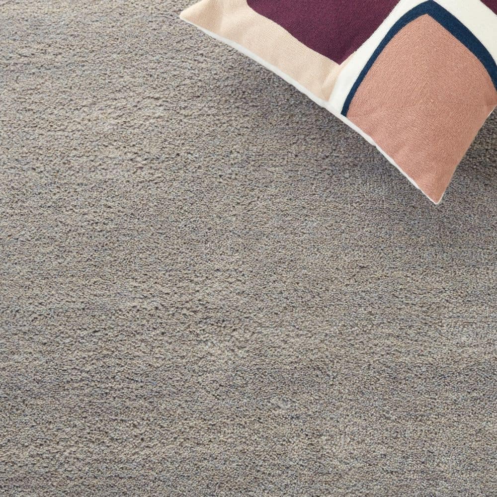 Hand-Tufted Artisan Gray Shag Wool Square Rug, 62"
